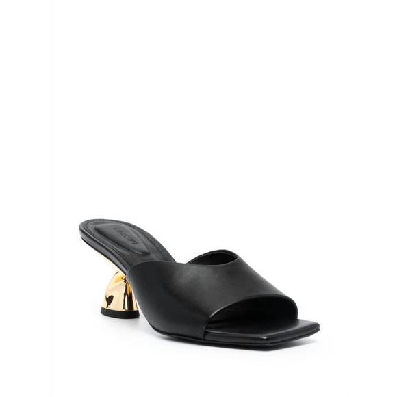 NEW JONATHAN SIMKHAI nixxi twist slip on high heel sandals in black - Picture 2 of 7